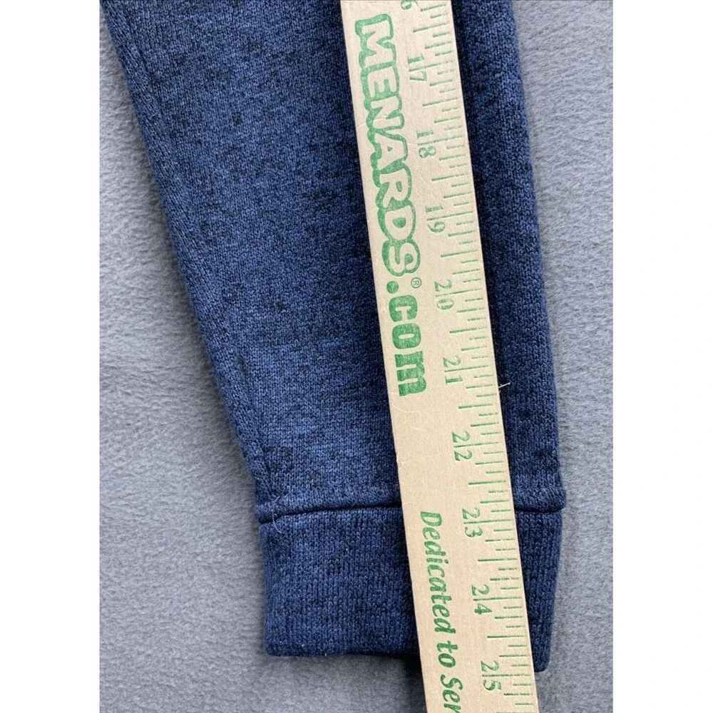 Eddie Bauer Sweater Adult Men Large Dark Blue Fleece Henley Pullover Snap Button